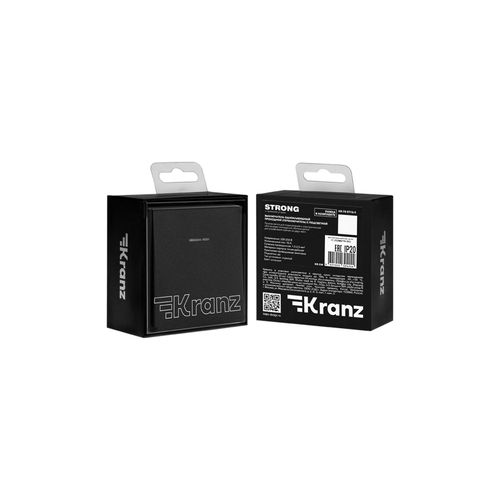 Переключатель проходной 1-клавишный Kranz Strong антрацит, фото