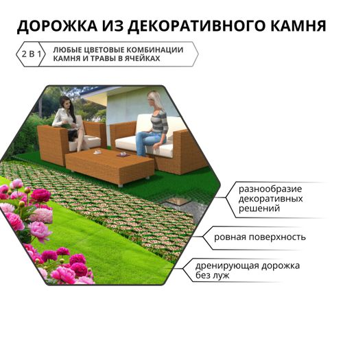 Газонная решетка Gidrolica Eco 70х40х3,2 мм черная (ПП), детальное фото