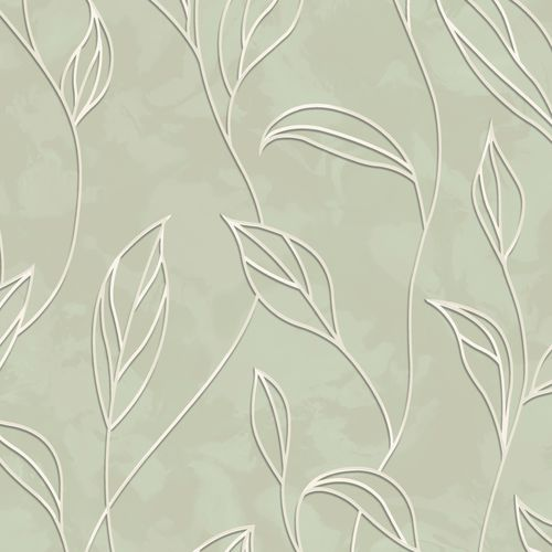 Виниловые обои WALLSECRET liola 9050-24 зеленые 1,06х10,05 м, крупный план