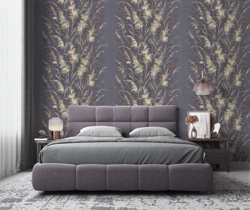 Виниловые обои WALLSECRET midnight 9089-25 фиолетовые 1,06х10,05 м, крупный план