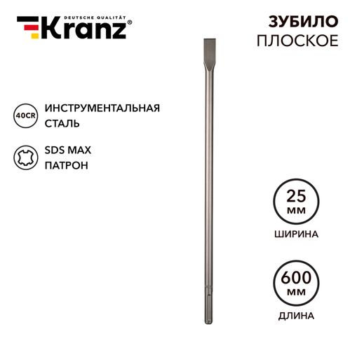Зубило плоское 18х25х600 мм SDS MAX Kranz, изображение