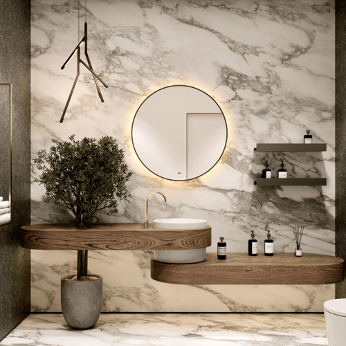Зеркало "Truva Led" D 800 с бесконтактным сенсором, УФ-печатью и теплой подсветкой, изображение