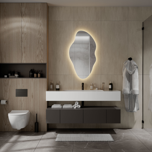 Зеркало "Brino Led" 600х1100 с датчиком движения и теплой подсветкой (реверсивное), фотография