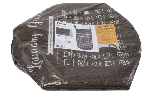 Корзина для белья c ручками коричневая 80 л, крупный план