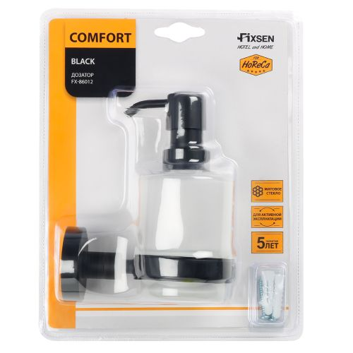 Дозатор жидкого мыла черный comfort black, крупный план