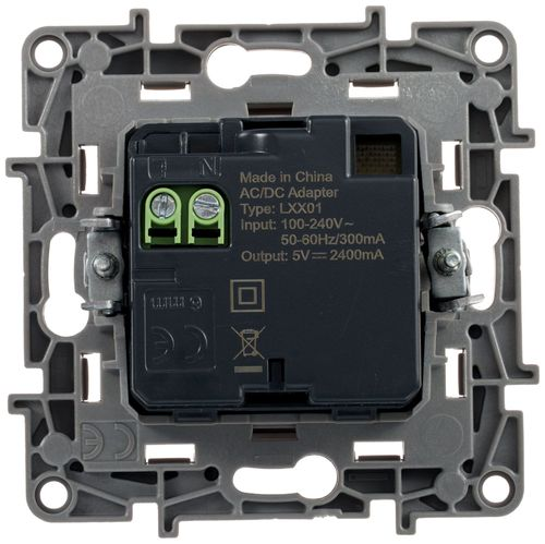 Розетка USB 2 поста Legrand Etika белый, крупный план