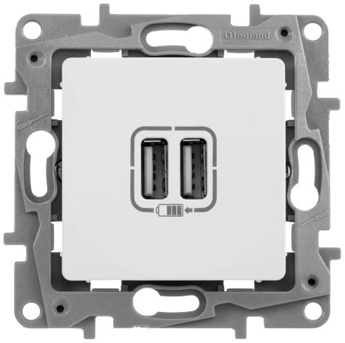 Розетка USB 2 поста Legrand Etika белый, изображение