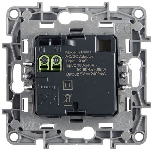 Розетка USB 2 поста Legrand Etika антрацит, фотография