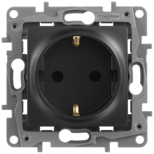 Розетка электрическая Legrand Etika 672622 антрацит, вид