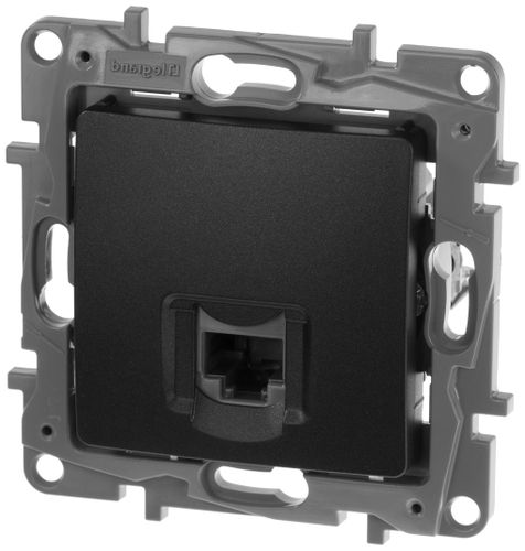 Розетка RJ-45 1 пост Legrand Etika антрацит, детальное фото