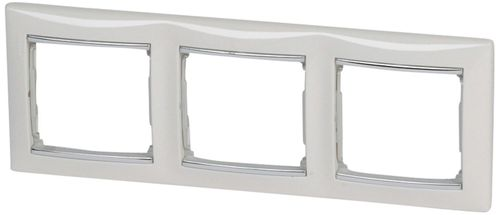 Рамка 3 поста Legrand Valena белый/серебристый, изображение