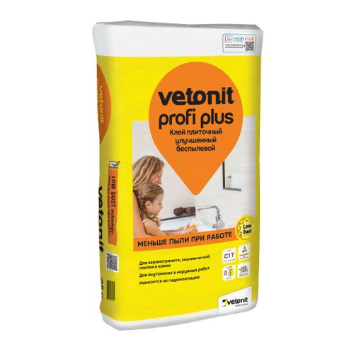 Клей плиточный беспылевой Vetonit Profi Plus 25 кг, изображение