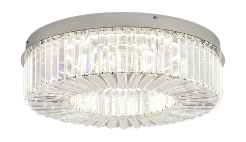 Светильник потолочный Freya Diadema хром, металл/стекло, LEDх52, 13x48x48 см, детальное фото