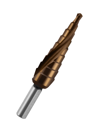 Сверло ступенчатое VERTEXTOOLS кобальт р6м5к5 4х12 мм, вид