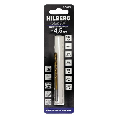 Сверло по металлу 4.5*80(47) мм HILBERG Cobalt 5% TOP, CO045, фотография