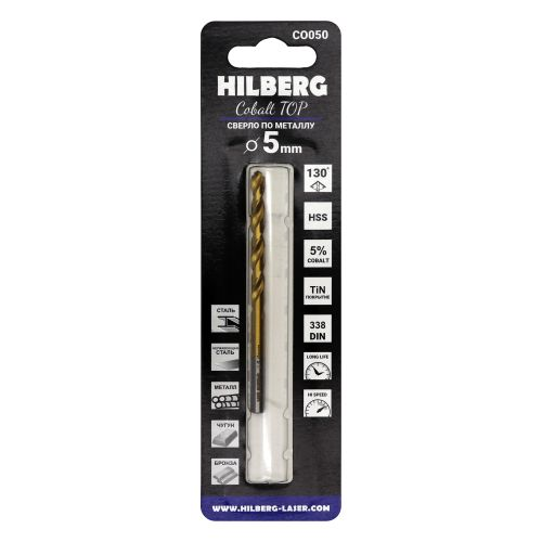 Сверло по металлу 5.0*86(52) мм HILBERG Cobalt 5% TOP, CO050, фото