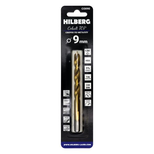 Сверло по металлу 9.0*125(81) мм HILBERG Cobalt 5% TOP, CO090, детальное фото