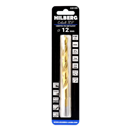 Сверло по металлу 12.0*151(101) мм HILBERG Cobalt 5% TOP, CO120, фотография