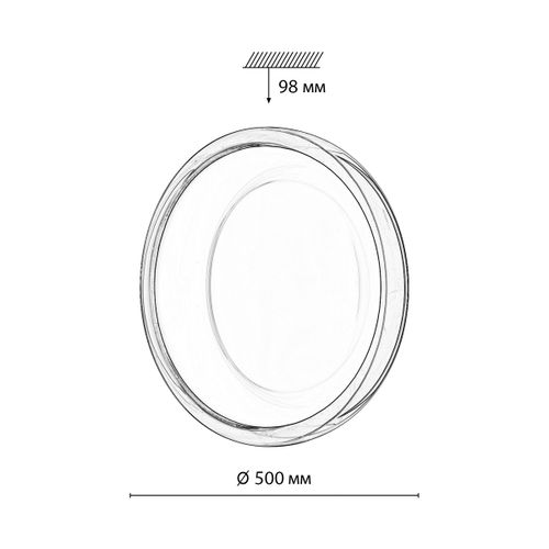 Светильник PORTMAN пластик/белый/серый LED 76Вт 3000/4000/6000К IP43 D500, крупный план