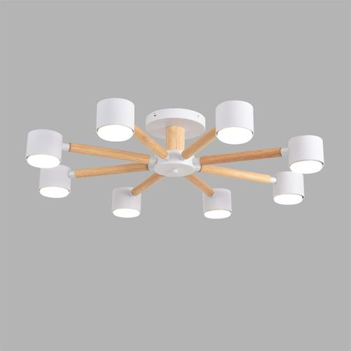 Светильник потолочный Comfi GX53 LED 8х7W 220V Vudi дерево/металл белый, фото