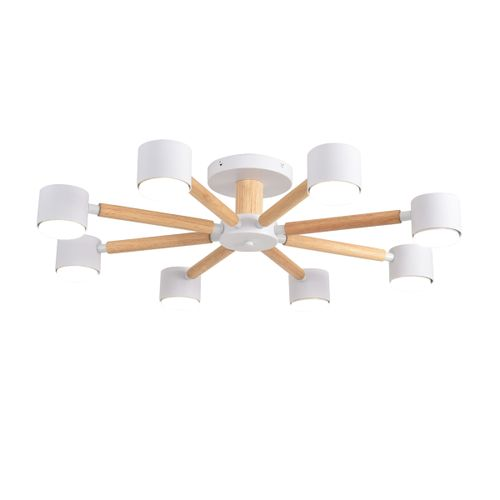 Светильник потолочный Comfi GX53 LED 8х7W 220V Vudi дерево/металл белый, вид