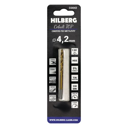 Сверло по металлу 4.2*75(43) мм HILBERG Cobalt 5% TOP, CO042, картинка