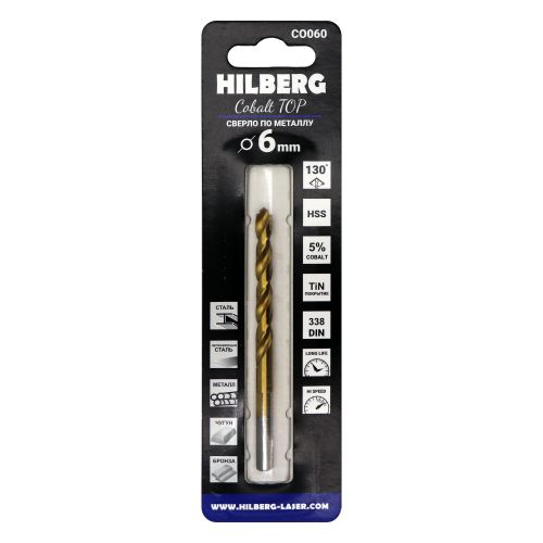 Сверло по металлу 6.0*93(57) мм HILBERG Cobalt 5% TOP, CO060, картинка