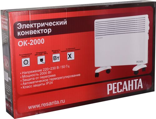 Конвектор электрический Ресанта ОК-2000, крупный план