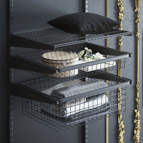 Корзина сетчатая Larvij 555x410x185 мм 15 кг черная, фото