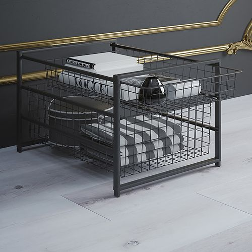Корзина сетчатая Larvij 555x410x185 мм 15 кг черная, детальное фото
