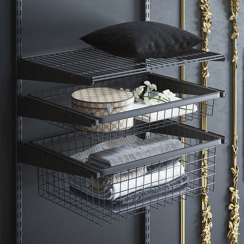 Корзина проволочная Larvij 555x410x85 мм 15 кг черная, картинка