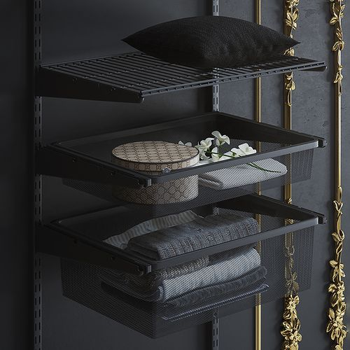 Корзина сетчатая Larvij 555x410x85 мм 15 кг черная, детальное фото
