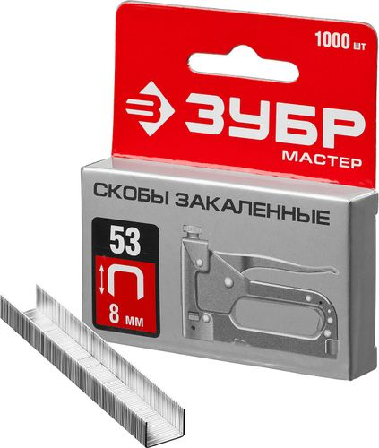 Скобы для степлера ЗУБР 31625-08, детальное фото