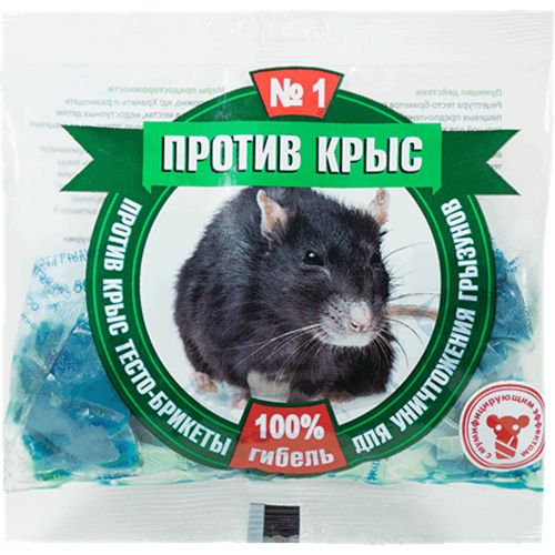Средство Против крыс тесто-брикеты п/п пакет 100 гр., фото