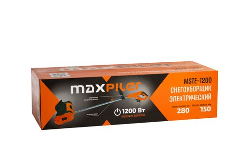 Снегоуборщик электриический MAXPILER MSTE-1200 1200 ВТ 28 см, изображение