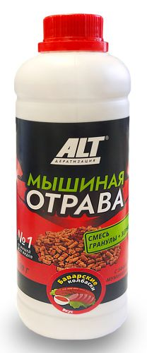 Мышиная отрава №1 от мышей зерно+гранулы вкус-баварские колбаски 800 гр, крупный план