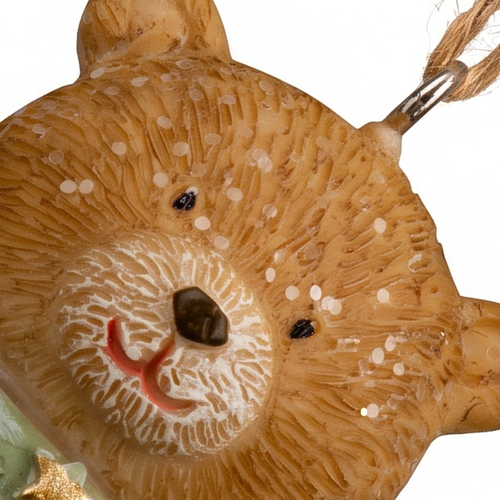 Украшение ErichKrause Decor лес, Мишка с фонарём в шарфе, 4х3х7см, картинка