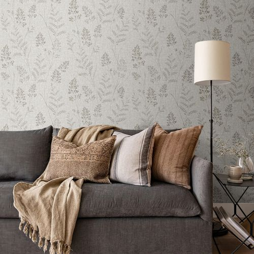Виниловые обои Erismann Vasilisa 60900-05 бежевые 10,05 x 1,06 м, крупный план