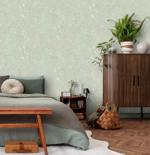 Виниловые обои Erismann E-Design Fiorel 60997-05 зеленые 10,05 x 1,06 м, фотография