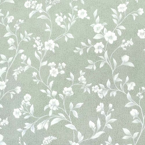Виниловые обои Erismann Monica 60938-05 зеленые 10,05 x 1,06 м, крупный план