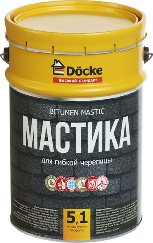 Мастика битумная Docke для гибкой черепицы 5,1 кг, фото