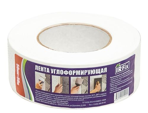 Лента бумажная углоформирующая IRFIX 50 мм х 50 м, крупный план