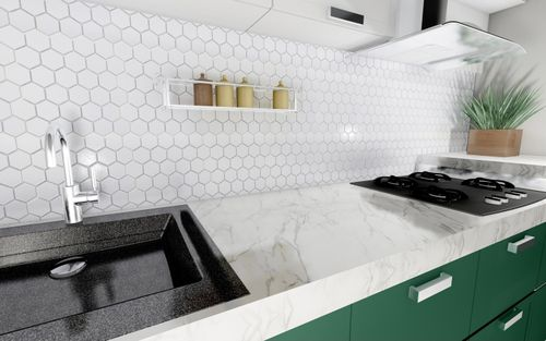 Мозаика Staro Крhex Small белый 26,5X27,8 см 1 шт., фотография