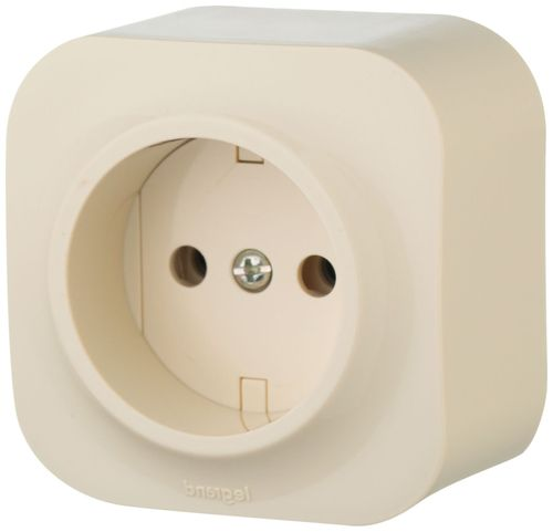 Розетка электрическая 1 пост Legrand Quteo слоновая кость, вид