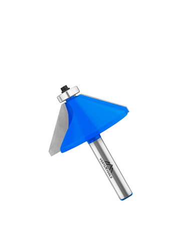Фреза кромочная конусная VERTEXTOOLS с подшипником хвостовик- 8мм, d-50,8мм, h-27мм, а°- 45°, b-26,8мм, l-65,3мм, картинка