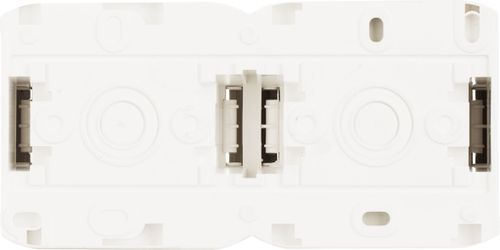 Комбинированный блок 2 поста 1 клавиша Legrand Quteo белый, крупный план