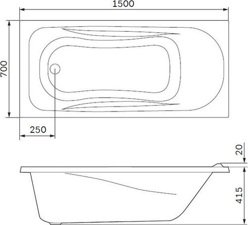 Ванна акриловая AM.PM Sense W76А-150-070W-A 150х70 см, фото