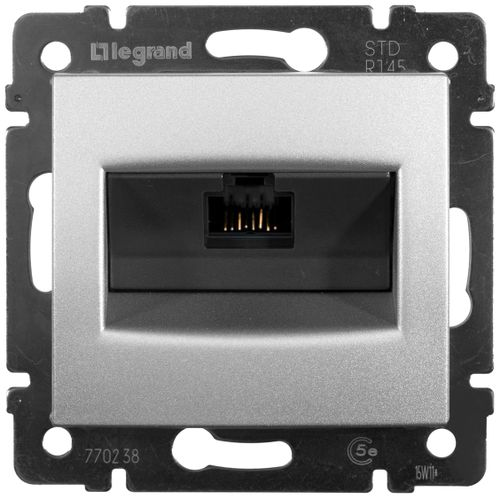 Розетка RJ-45 1 пост Legrand Valena алюминий, вид