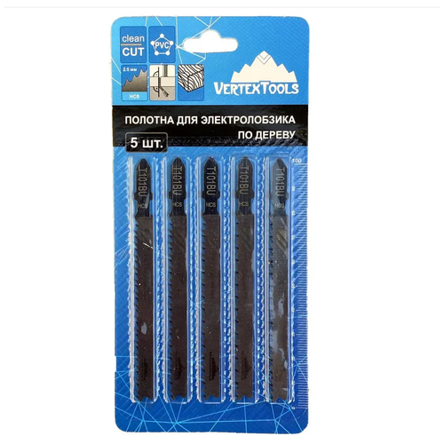 Полотно для электролобзика VERTEXTOOLS t101bu 5 шт, фотография