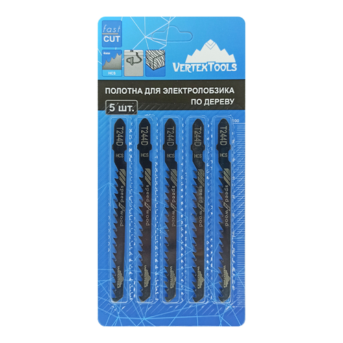 Полотно для электролобзика VERTEXTOOLS t244d 5 шт, детальное фото